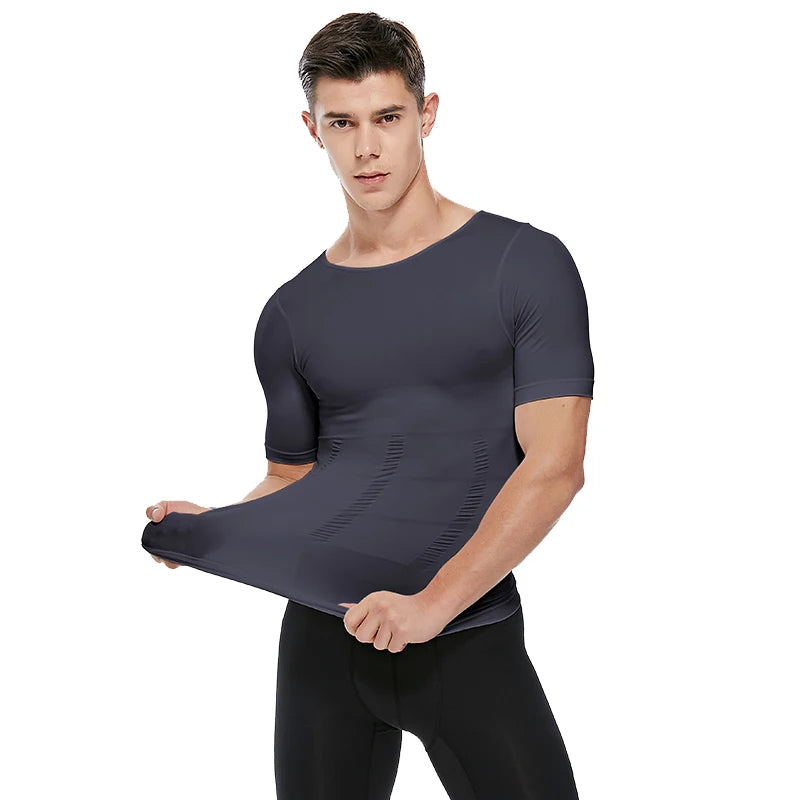 Mens Compression Shirt Undershirt Slimming Tank Top Workout Vest Abs Abdomen Slim Body Shaper NovaCart