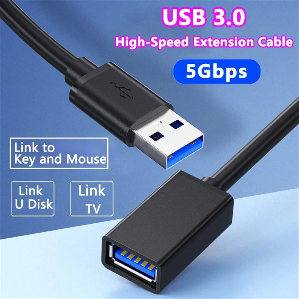 0.5/1/1.5/2/3/5 M USB Extension Cable 3.0 Data Cord For Laptop TV SSD USB 3 0 Male to Female Computer Camera Printer Connector Pi-Mart