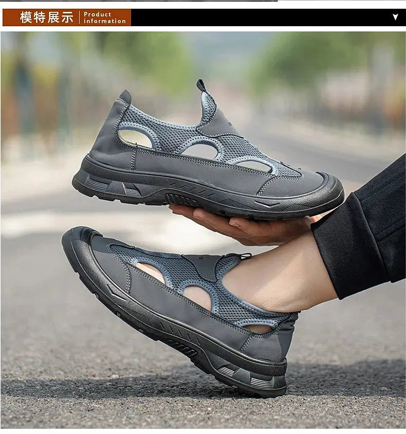 2025 Summer Men's Sandals New Hollow Breathable Beach Shoes Ultra Light Anti Slip Summer Casual Shoes Walking Shoes NovaCart
