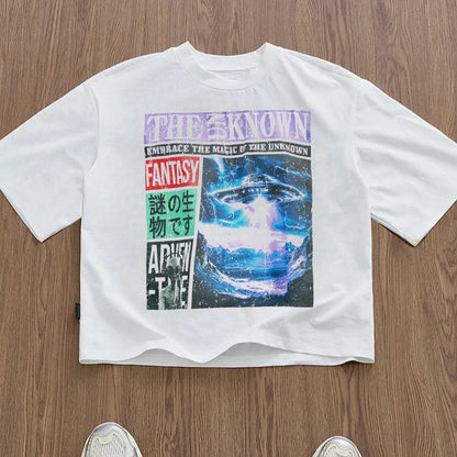 Y2k Top Oversized T-shirt Harajuku Goth Street Retro Men Hip Hop Women T-shirt Summer American Alphabet Print Graphic T-shirt NovaCart