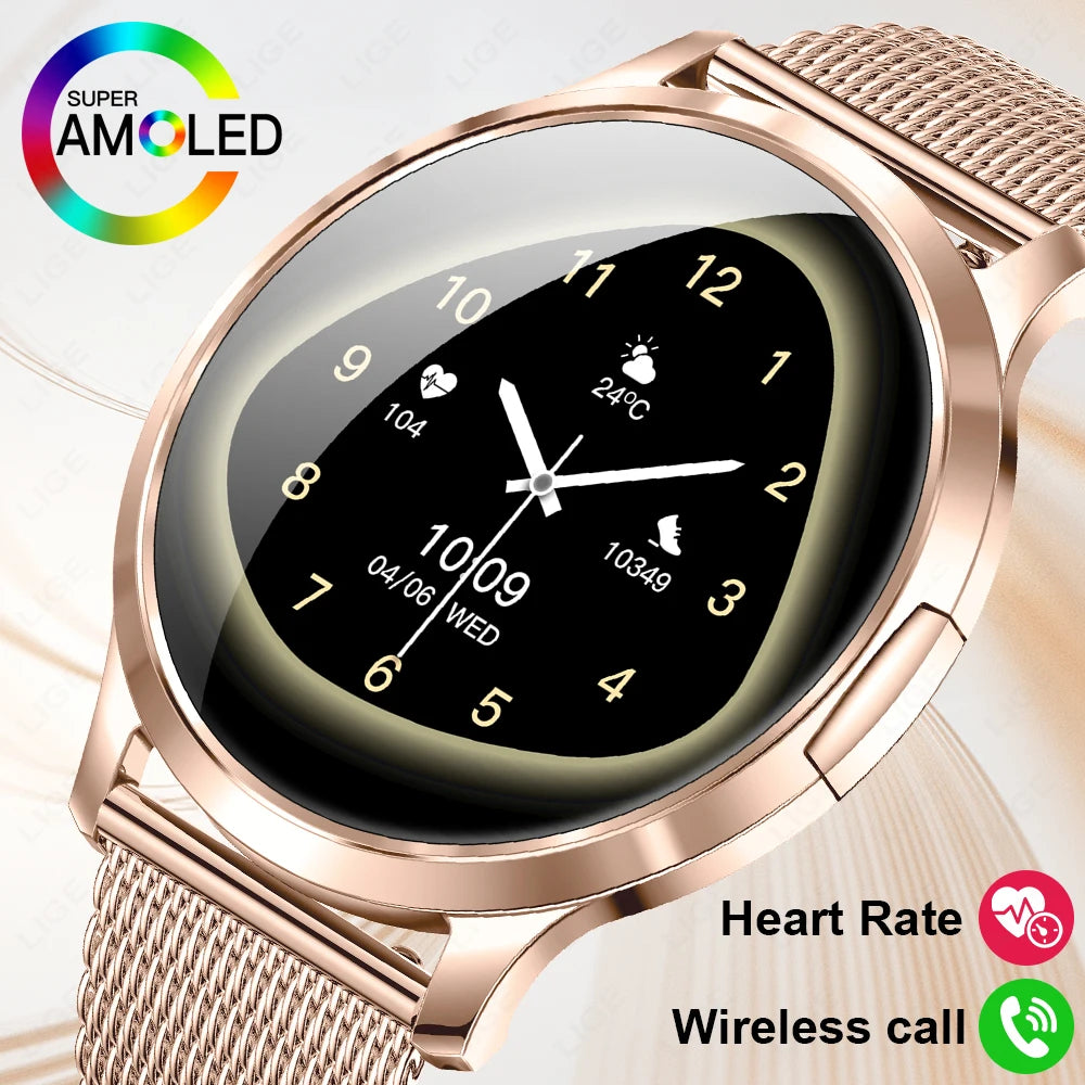 LIGE Women Smart Watch 2026 Ultra-thin AMOLED Screen Sport Fitness Bracelet Custom Watch Face Bluetooth Call Luxury Smartwatch NovaCart