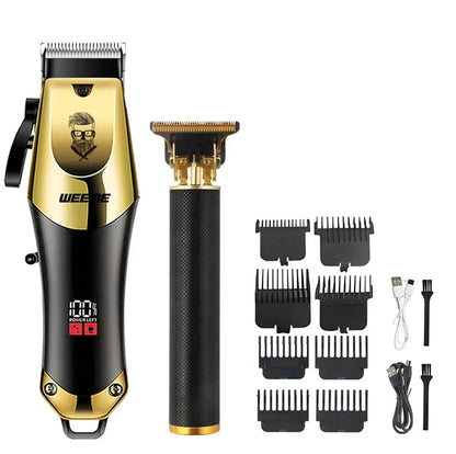 T9 Vintage Men's Electric Hair Clipper Beard Trimmer/Rechargeable Hair Cutting Machine With Nose Hair Trimmer Kit Boyfriend Gift NovaCart