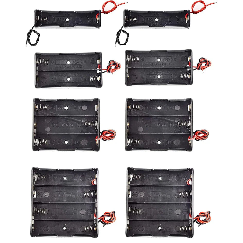 3pcs 18650 Battery Holder with Wire 3.7V,7.4V, 11.1V, 14.8V 18650 Battery Holder Box for Battery storage charging Pi-Mart