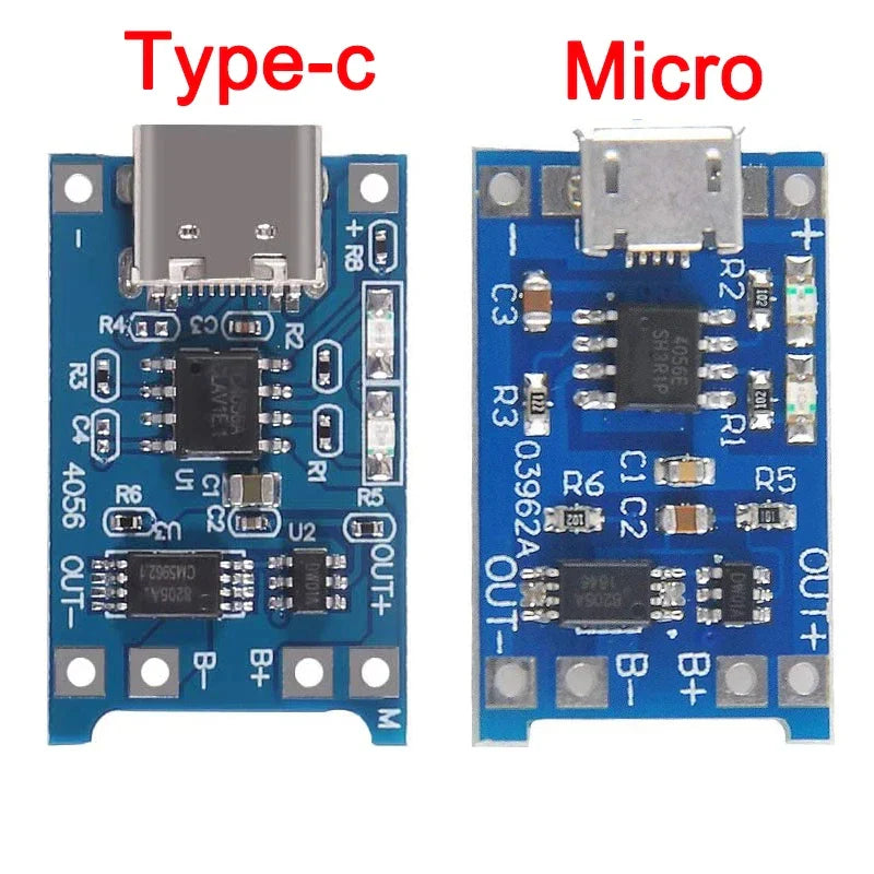 2/5PCS 5V 1A Micro/Type-c/Mini 18650 TP4056 Lithium Battery Charger Module Charging Board With Protection Dual Functions Li-ion Pi-Mart