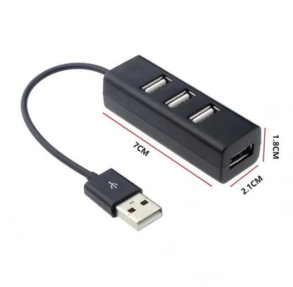 Mini 4-Port USB 2.0 Hub Adapter High-Speed Hub USB Splitter Converter All-in-One Computer Accessory Pi-Mart