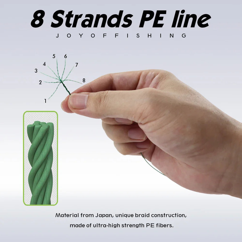 JOF 300M 500M 1000M 8 Strands 4 Strands 18-88LB PE Braided Fishing Wire Multifilament Super Strong Fishing Line Japan Multicolor Pi-Mart