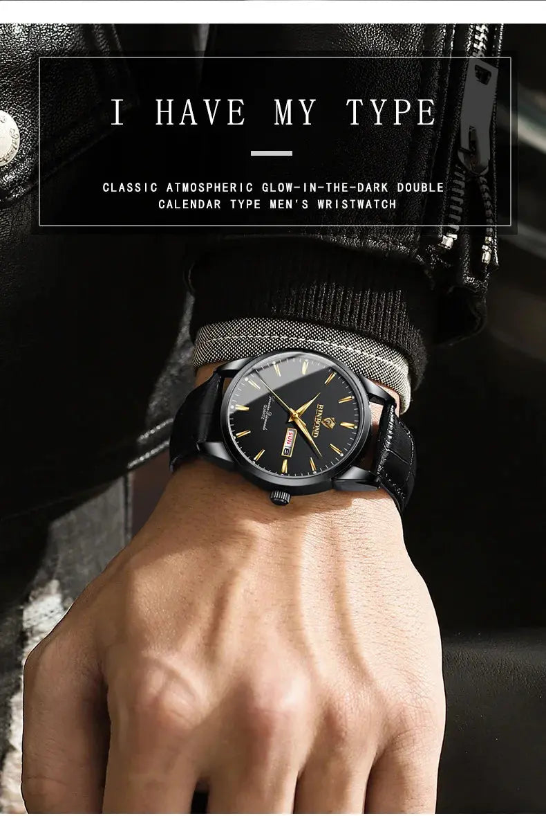BINBOND Top Luxury Brand Fashion Watch For Men Waterproof Clock Man Date Quartz Wrist Watches Leather Strap Business Man Watch NovaCart