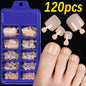 120Pcs 9-Colors French Fake Toenails Summer Short Sqaure Press On Toe Nails Tips Glossy Nude/Pink/Brown Full Cover False Toenail NovaCart