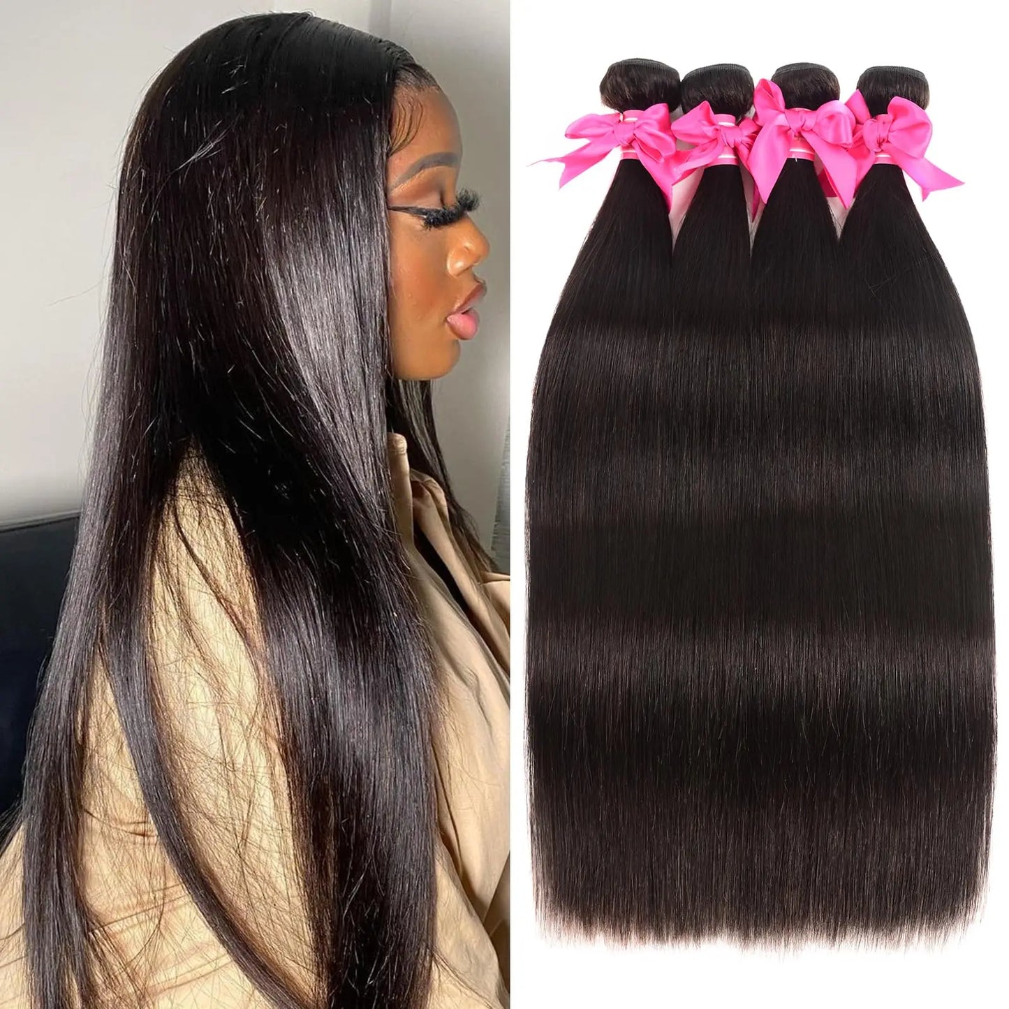 Straight Bundles Human Hair 12A Human Hair 4 Bundles Straight Hair 20 22 24 26 Inch Brazilian Virgin Deal Human Hair Extensions NovaCart
