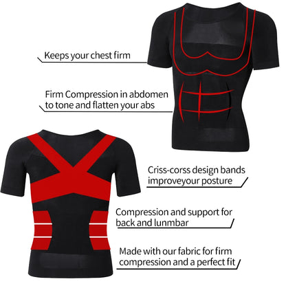 Men Slimming Body Shaper Compression Shirt Gynecomastia Slim Shapewear Belly Shapers Tummy Reducing Tops Waist Trainer Shapewear NovaCart