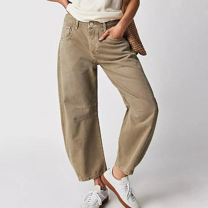 Women's Y2K Baggy Mid-Waist Wide-Leg Jeans – 90s Streetwear Vibe FitiqueFit