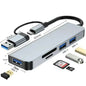 8in1 USB C Hub 4 USB Ports 1 USB-C Jack TF/SD Card Reader 3.5mm Audio Output for MacBook pro iPad pro iPhone 15 Laptop Pi-Mart