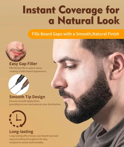 Waterproof Beard Pen Filler Men Moustache Coloring Pen Beard Coloring Filling Enhancer Black Fiber Hair Beard Stuffing Pen Tool NovaCart