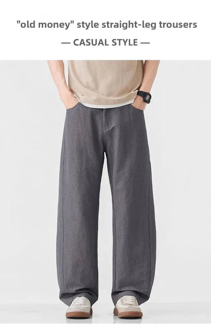 HIQOR Spring Men's American Retro Casual Pants Man Summer Sweatpants Joggers Track Pants Fashion Casual Loose Wide Leg Trousers NovaCart