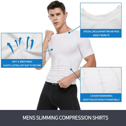 Mens Compression Shirt Undershirt Slimming Tank Top Workout Vest Abs Abdomen Slim Body Shaper NovaCart
