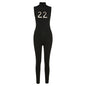 Women Tracksuit Slim Elastic High Print Figure Zipper Jumpsuit Y2K Sports