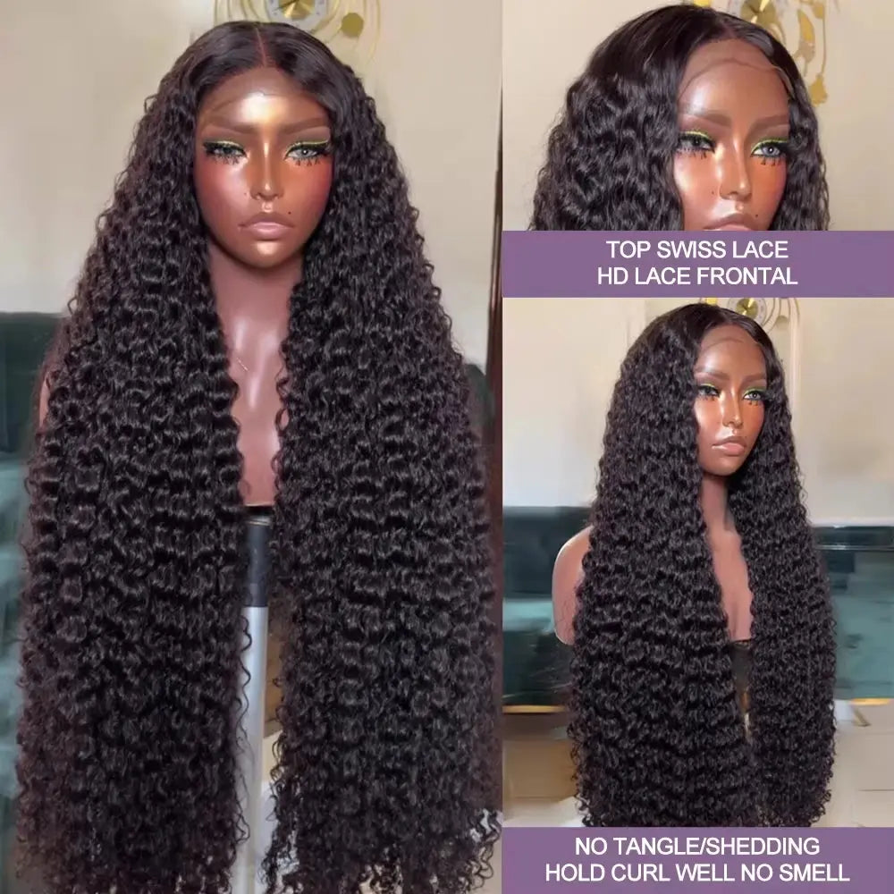 13x6 HD Curly 250% Density 30 42 Inch Lace Front 5x5 Glueless Wigs Human Hair Wigs Deep Wave 13x4 Lace Frontal Wig Ready To Go NovaCart