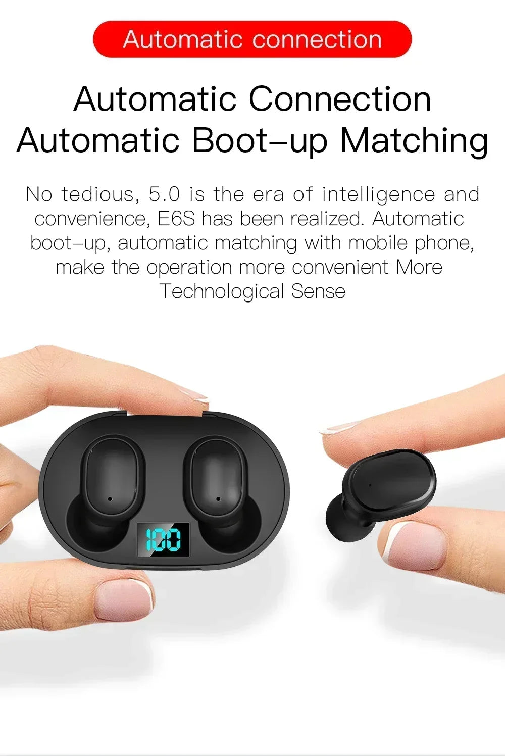 E6S Wireless Bluetooth Earphones TWS Bluetooth Headset Wireless Earbuds Noise Cancelling Earphones with Microphone Headphones NovaCart