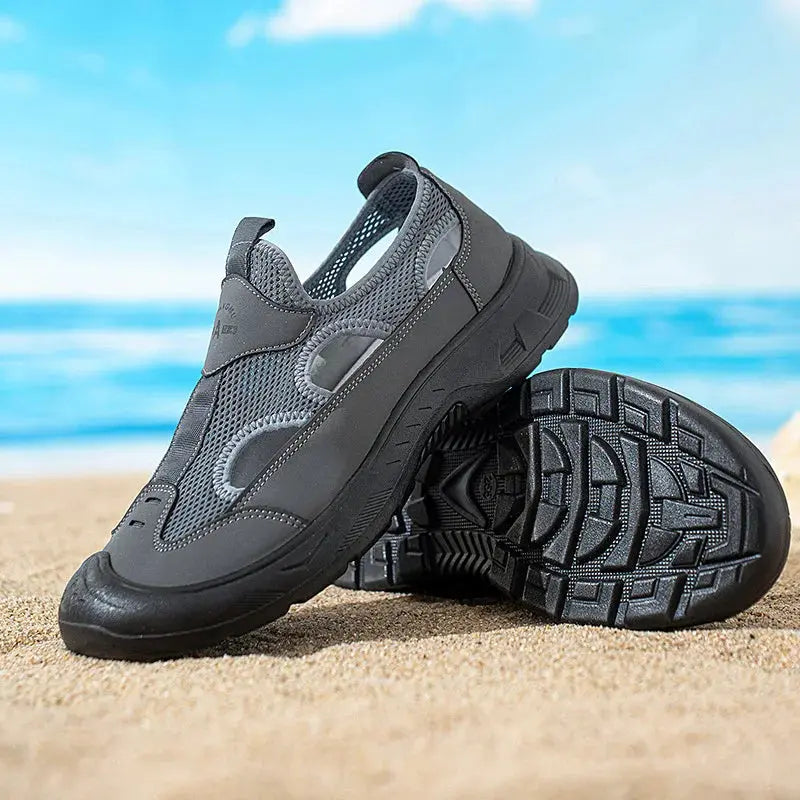 2025 Summer Men's Sandals New Hollow Breathable Beach Shoes Ultra Light Anti Slip Summer Casual Shoes Walking Shoes NovaCart