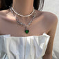 Metal Love Heart Cupid Pendants Female Clavicle Chain Light Luxury Niche Design Necklace