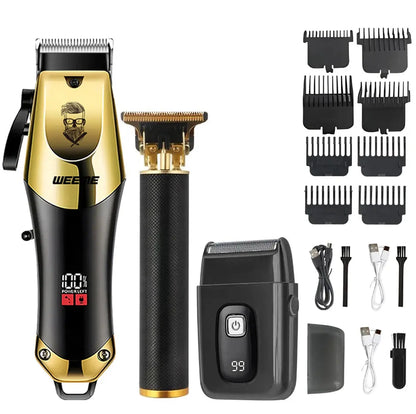 T9 Vintage Men's Electric Hair Clipper Beard Trimmer/Rechargeable Hair Cutting Machine With Nose Hair Trimmer Kit Boyfriend Gift NovaCart