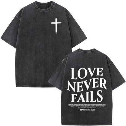 Christian Jesus Faith Over Fear Bible Verse Washed T-shirts Men Women Fashion Vintage Oversized T Shirts Harajuku Cotton T-shirt NovaCart