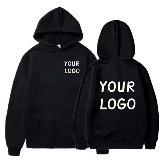 DIY Custom Your Brand LOGO  Men Women Casual Hoodie  Top Solid Color Pullover Street Personality Sweatshirt Custom Gifts NovaCart