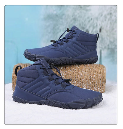 Snow Boots Men Winter Shoes Barefoot Ankle Boots 36-46 Couple Snow Shoes Outdoor Hiking Shoes Fur Warm Plush Boots NovaCart