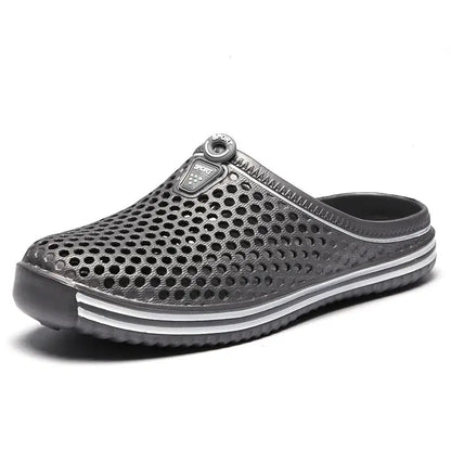 Summer Couple Breathable Half Slippers Men Outdoor Baotou Hole Sandals Beach Flip-flops Men's Casual Flip-flops Platform Sandals NovaCart