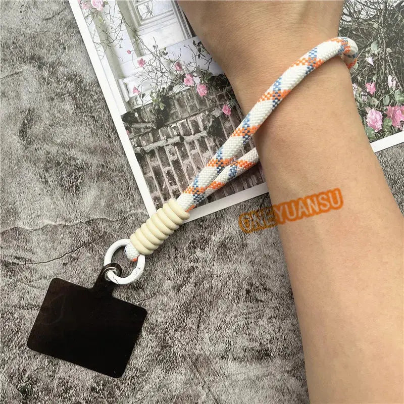 Wrist Strap for Phone Contrasting Colors Lanyard Keys Metal Keyring Accessories With Patch Cellphone Charm Luxury Hand Strap NovaCart