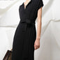Knitted Dress Short Sleeve Loose Lace-up Female Straight Dress vestidos