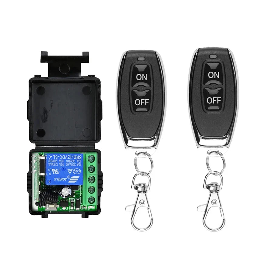 433Mhz Remote Control Wireless Switch DC 12V 1CH RF 10A Relay Receiver and 2CH Transmitter For Door Electromagnetic Lock Pi-Mart
