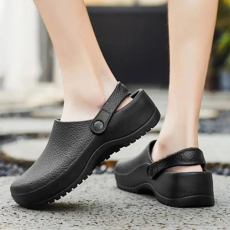 2025 Men's EVA Sandals Summer Large Black Kitchen Anti-Slip Work Shoes Waterproof Oil-Repellent Chef Shoes Kitchen Accessories NovaCart