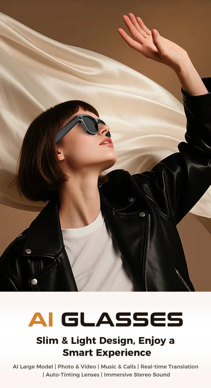 2026 New 32G Memory 800W 4K Camera Smart Glasses Men Photos&Videos 3600mAh Power Bank 120+Languages Translation AI Glasses Women NovaCart