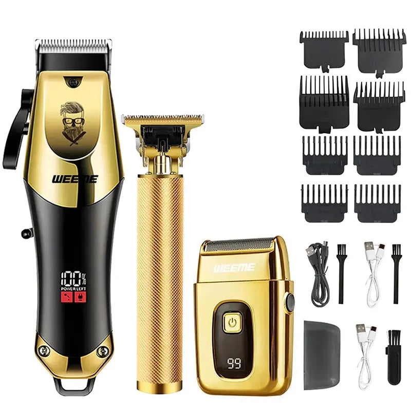 T9 Vintage Men's Electric Hair Clipper Beard Trimmer/Rechargeable Hair Cutting Machine With Nose Hair Trimmer Kit Boyfriend Gift NovaCart