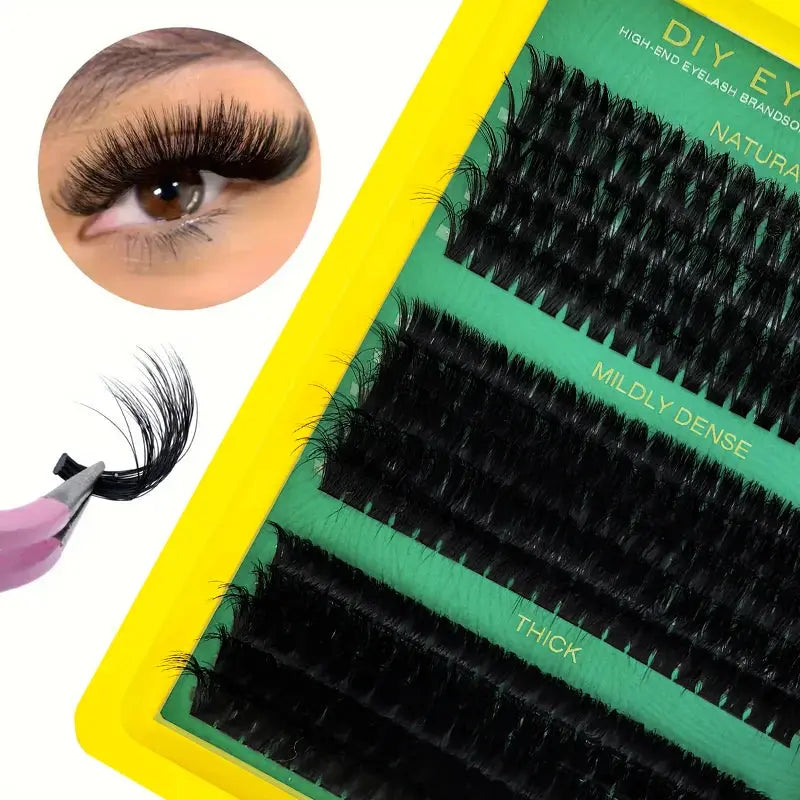 60D80D100D Thick False Eyelashes with Mixed Length, D Curl Cat-Eye Style for a Fluffy And Dramatic Look Suitable for Beginners NovaCart