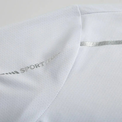 Running T-shirt Reflective Short Sleeve Ice Silk Quick Drying Summer Thin Breathable Fitness Tees Shirt Sportswear Sportsshirt Pi-Mart