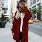 Double Fleece Plush Hooded Cardigan Jacket Women FitiqueFit