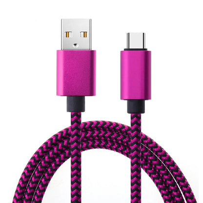 USB Type C Cable Date Sync 2.4A Fast 1M 2M 3M Charging Nylon Braided Wire Charger Cable For Samsung Huawei Android Mobile Phone Pi-Mart