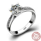 Luxury 925 Sterling Silver Classic Ring for Women Six claw jewelry simple 70ct diamond ring imitation diamond women's ring NovaCart