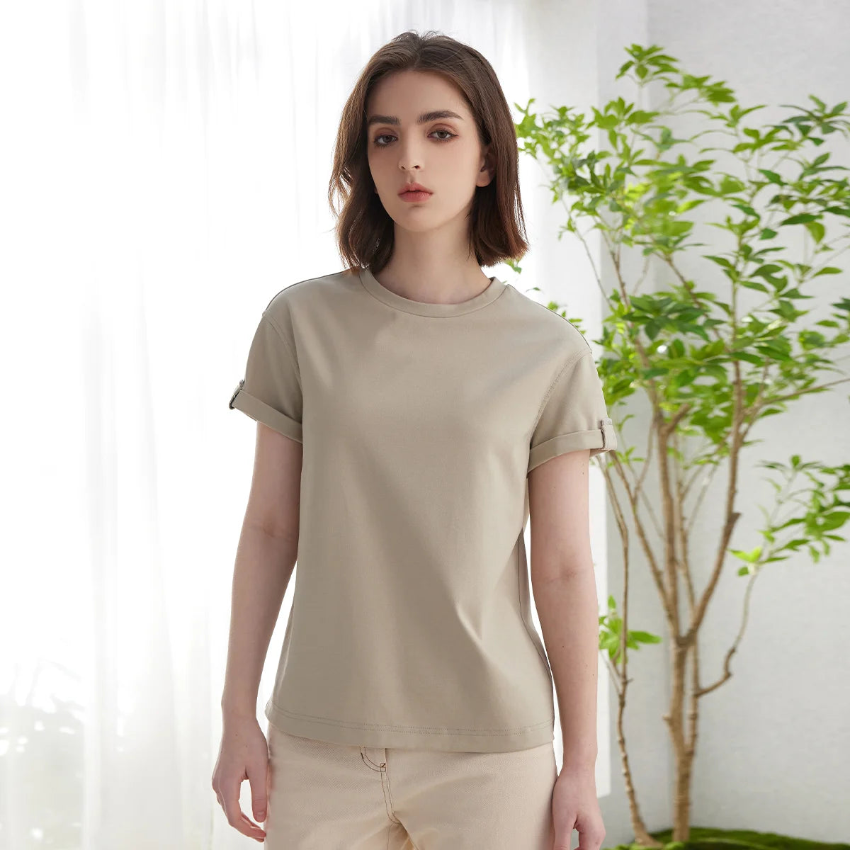 K2123L Summer Short Sleeved Clothes Premium Luxury Women's Clothing Combed Cotton Tshirts pima cotton Tee Shirt NovaCart