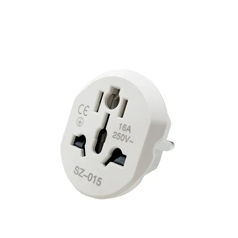 Universal Travel Adapter Converter 16A 250V Korea EU Plug 2 round Socket High Quality Wall Socket for AU US UK CN to EU KR Pi-Mart