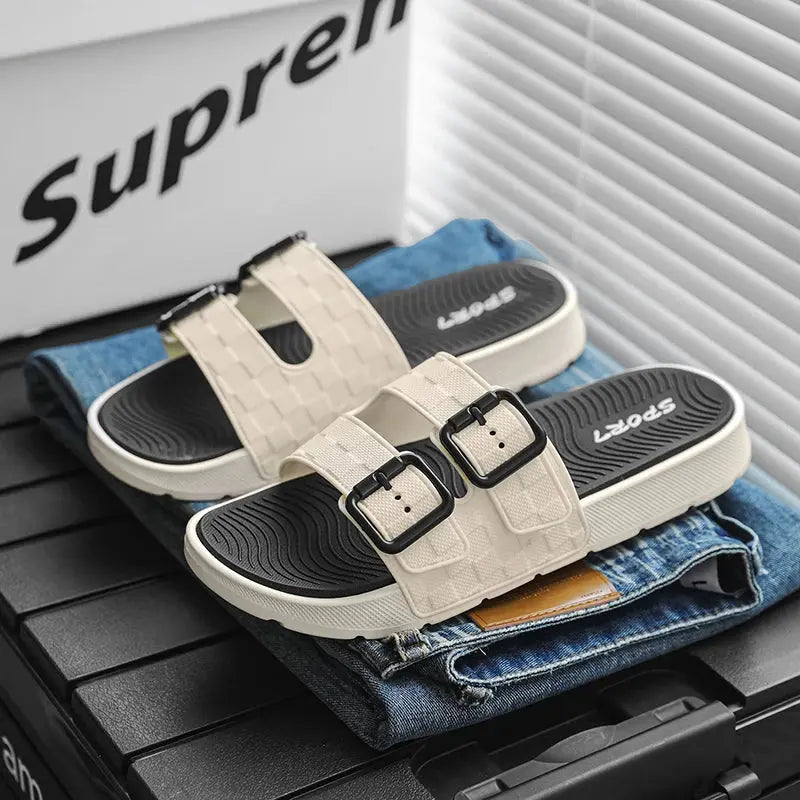 Summer beach slippers men's fashion comfortable breathable sandals ultra-light indoor and outdoor men's slippers plus size 46 47 NovaCart