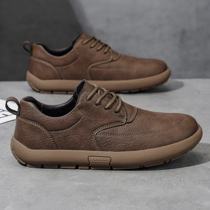Shoes for Men Male Sneakers Leather Shoes Round Toe Apring and Autumn Wear-resistant Return To The Ancients Loafers All-match NovaCart