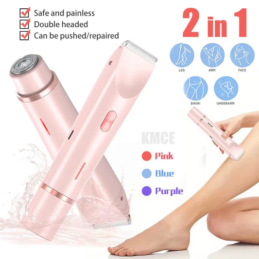 2025 Waterproof Rechargeable Electric Shaver Mini Women Bikini Trimmer Body Hair Remover Mini Double Headed Electric Epilator Pi-Mart