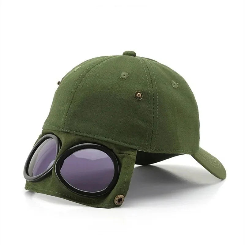 Aviator Baseball Cap – Unisex Summer Hat with Built-In Sunglasses FitiqueFit