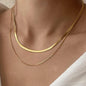 Simple Creative V-shaped Necklace For Women Flat Snake Chain Choker