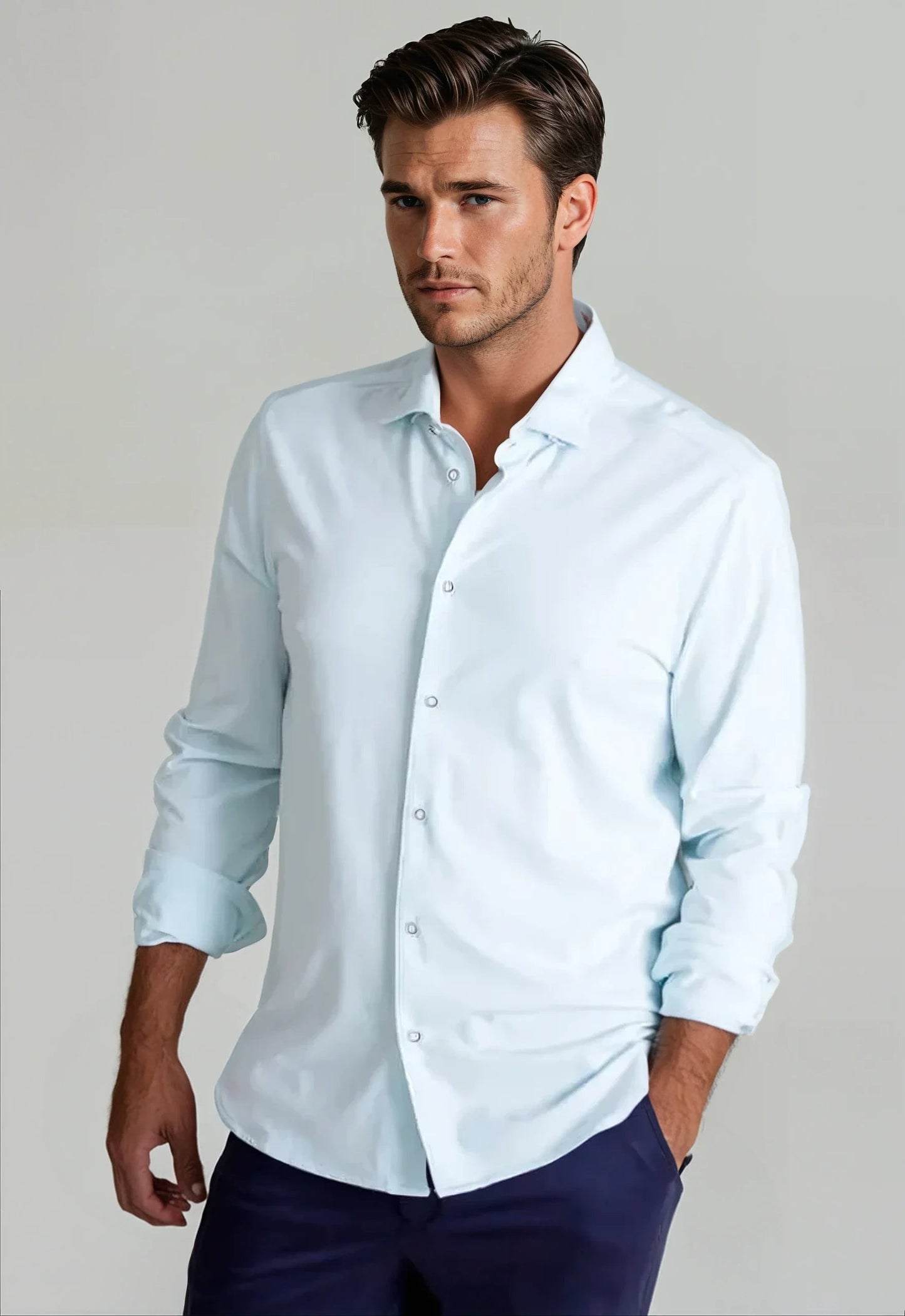 Single Shot Long Sleeve Tech Shirt - Light Blue Buki