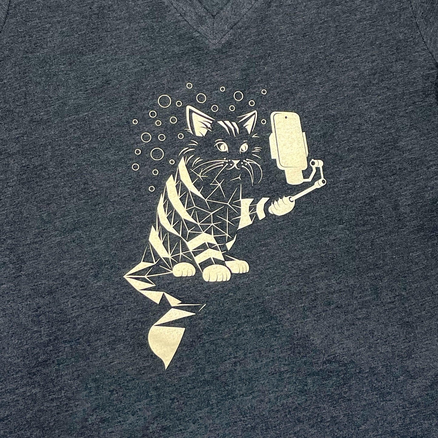 Snap Cat Womens V-neck T-shirt STORY SPARK