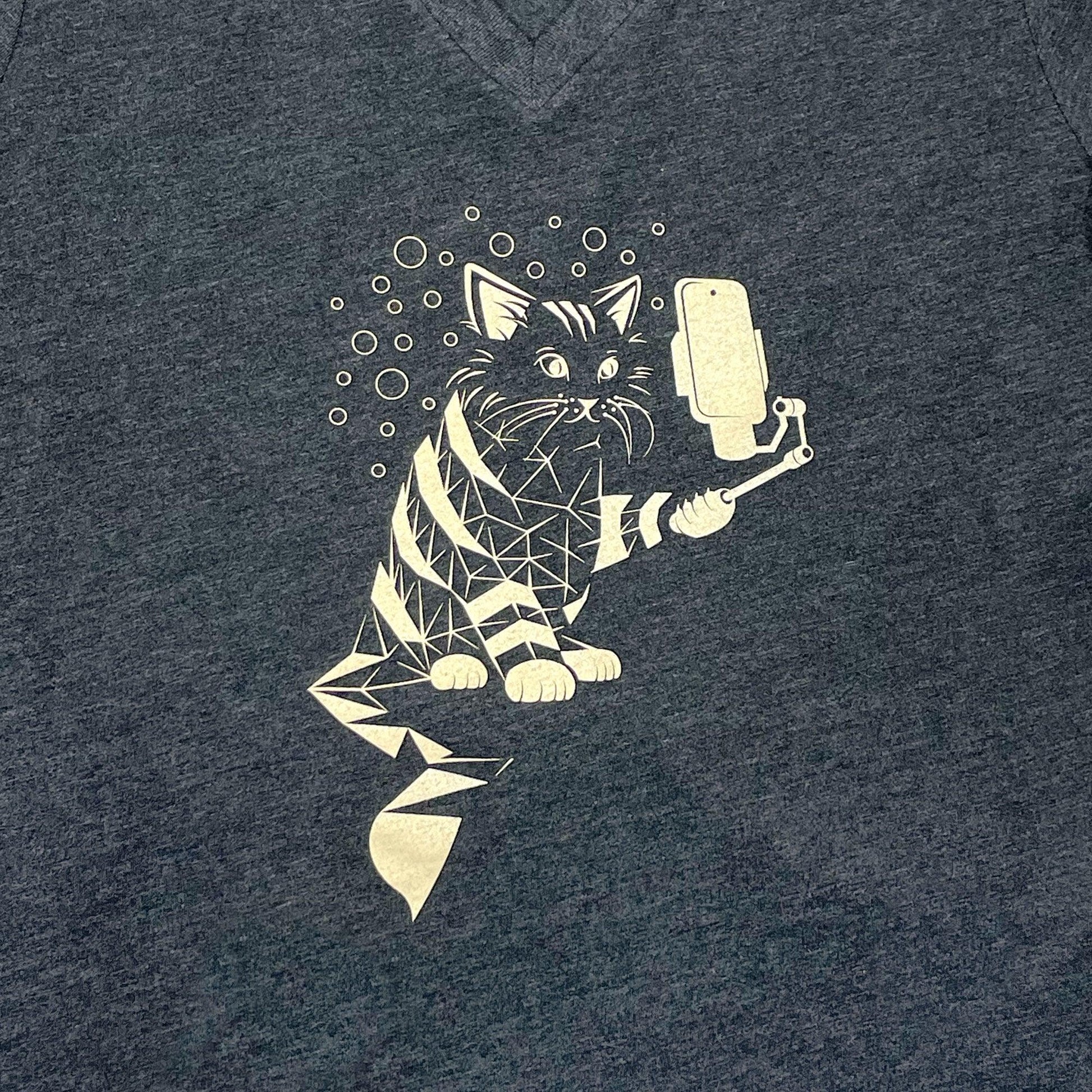Snap Cat Womens V-neck T-shirt STORY SPARK